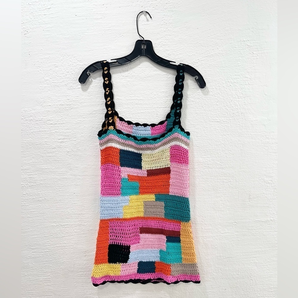 Tach Clothing Meryl Crochet Mini-Dress Knit Multicolor - Picture 6 of 7